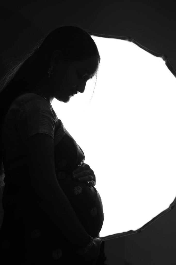Artistic maternity silhouette