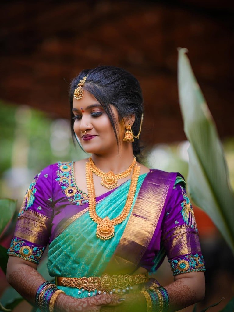 Bridal makeup in traditional attire
