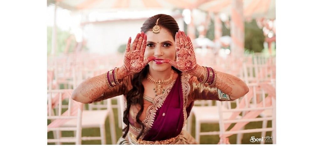 Bridal mehendi on the palms