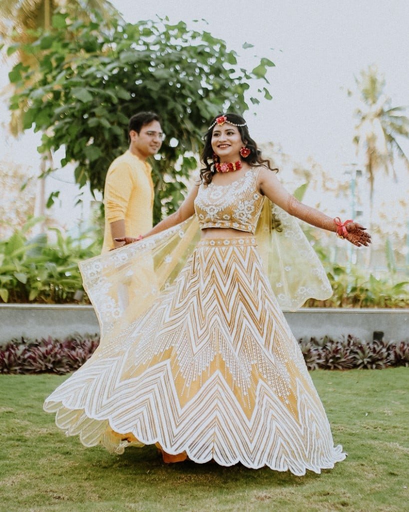 Haldi portraits in yellow